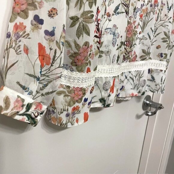 The Kooples Floral Botanical Lace Up Blouse Size XS - Picture 11 of 16